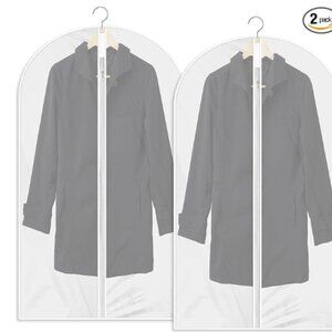 Garment Bags for Hanging Clothes, 2 PCS Dust-Proof Clothes Cover Bag Clear 24x40
